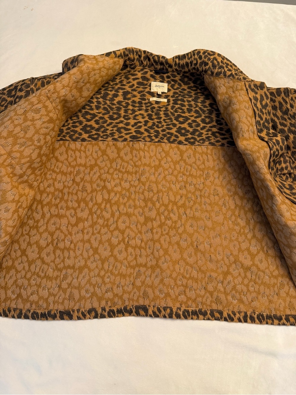 EUC! Bellerose Leopard Jacquard Oversized Jacket, sz 6 US (see chart) - Picture 11 of 14
